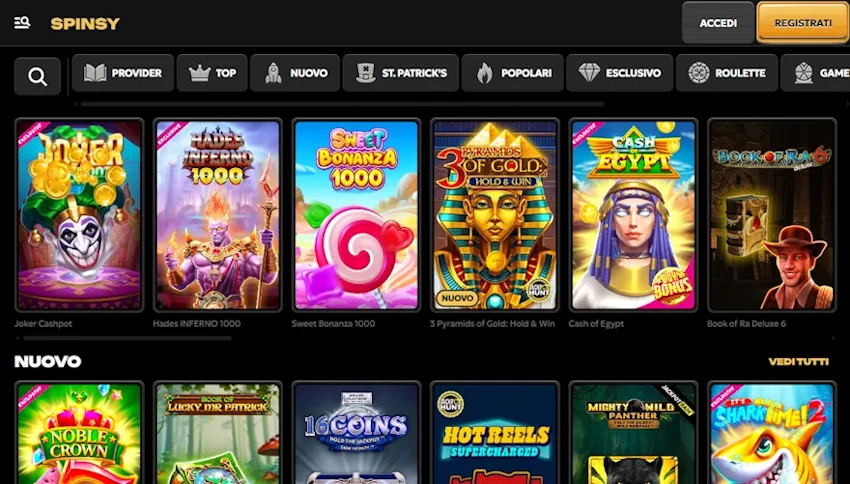 giochi di casinò spinsy